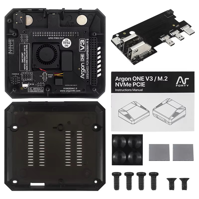 Argon One V3 M.2 Nvme Case - Argon ONE V3 Metal Kasa Raspberry