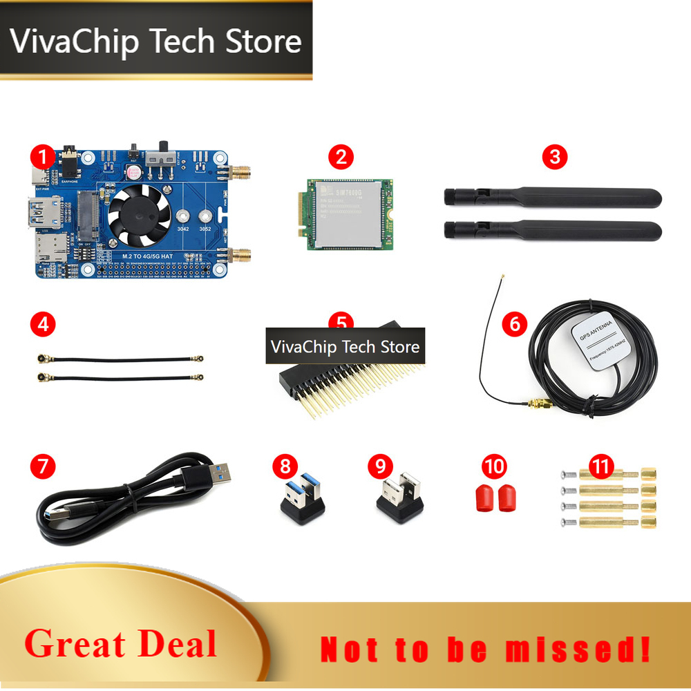 Raspberry Pi 4 8Gb Ram Kit - VivaChip Tech4G LTE GPS HAT Soğutma